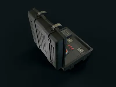 Nuclear Bomb Suitcase Low-poly 3D model