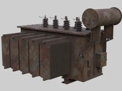 Electrical Transformer 2C Low-poly 3D model