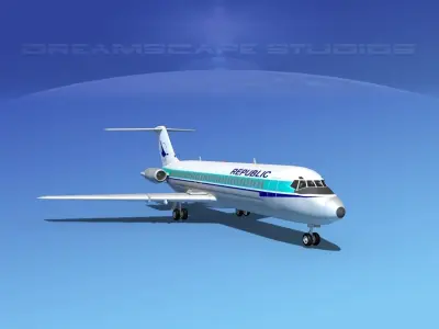 Douglas DC-9-30 Republic 3D model