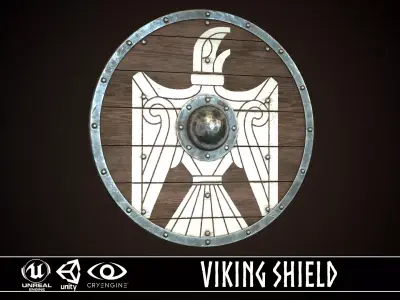 Viking Shield 03 Low-poly 3D model