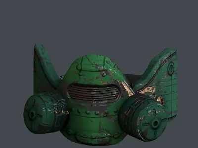 Gas mask helmet 3d model scifi Low-poly Low-poly 3D Low-poly 3D model