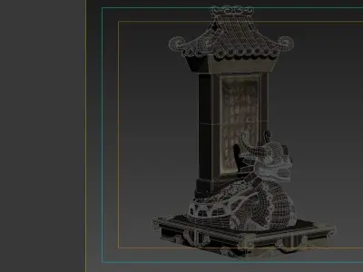 Tombstone tomb cemetery stone inscription 3D model