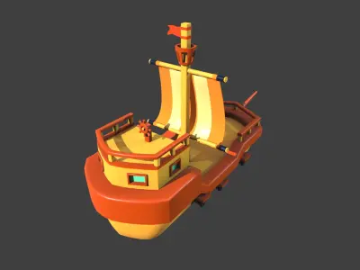 Stylized Shipe Low-poly 3D model
