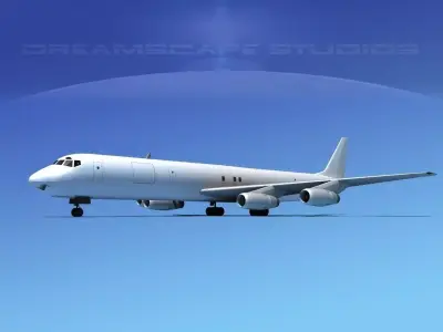 Douglas DC-8-63F Unmarked 2 3D model