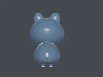 Cat cute cartoon Rigged model  Low-poly 3D model