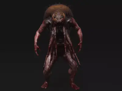 Mutant Flea - Horror Insects Collection Low-poly 3D model