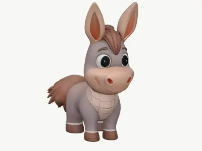 High-Quality Realistic Cute Cartoon Horse 3D model