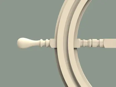 Wooden rudder 3D model