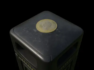 British litter bin 3d model Free low-poly 3D model