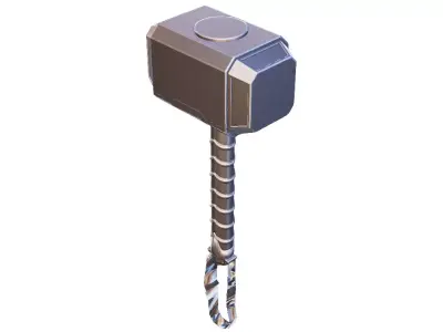 Thor Hammer Mjolnir Sci-Fi Metallic Weapon 3D model