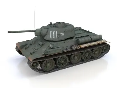 T-34-76 UZTM- Model 1943 - Soviet tank - 111 3D model
