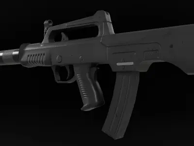 Low Poly Chinese QCW-05 SMG Low-poly 3D model