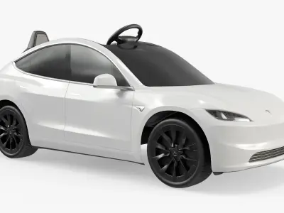 Luxury Kids Ride-On Tesla Inspired White 3D model