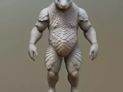 humonoid pangolin 3D model