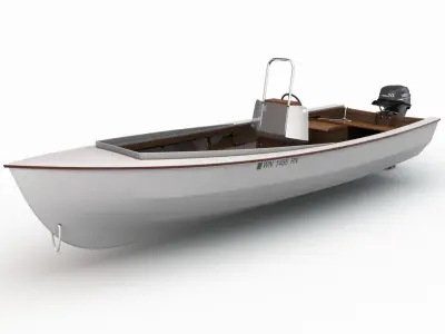 Skiff Motor Boat 3D model