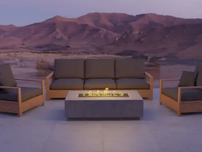 Outdoor furniture Low-poly 3D model