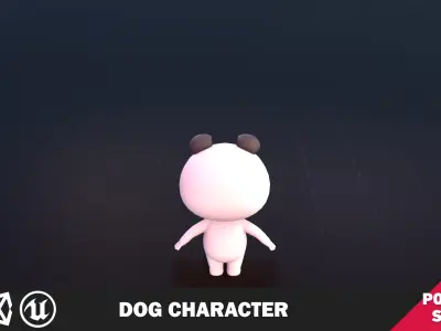 Funny Dog Character Low-poly 3D model