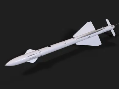 aa7 r24 air to air missile Low-poly 3D model