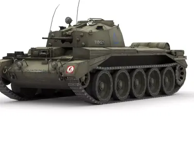 Crusader AA-2 - British Anti-Aircraft Tank WWII 3D Model Low-poly 3D model