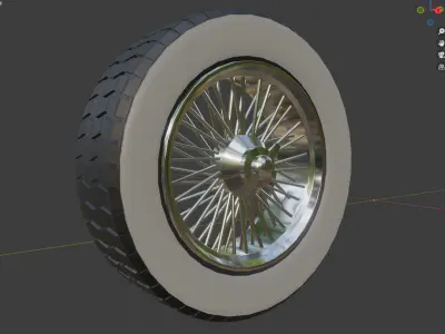 Classic wheel lowpoly for car modeling 3D model
