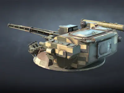 KBA-105 Shkval Combat Module Low-poly 3D model