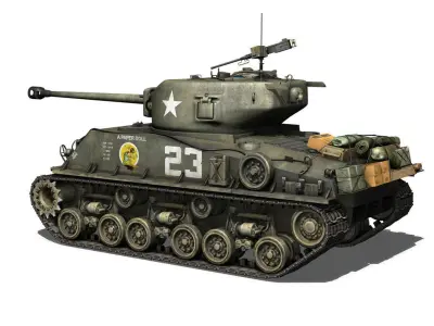 M4A3E8 Sherman - Easy Eight - A Paper Doll 3D model