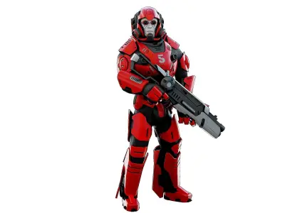 CYBORG SOLDIER RX-900 Rigged for Unreal Engine - Unity - MIXAMO 3D model