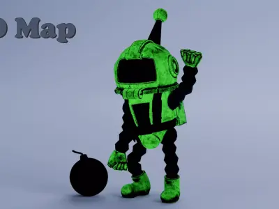 Atomic Bomberman Low-poly 3D model