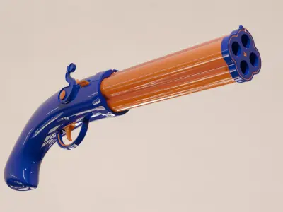 Realistic Toy Flintgun for Animation 3D model