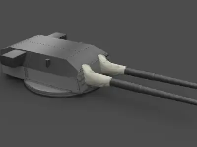 38 cm SK C34 naval gun Low-poly 3D model