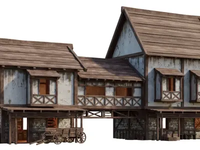 Medieval House 36 PBR 4K GameReady Low-poly 3D model