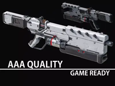 SciFi Rifle - AAA PBR Low-poly 3D model