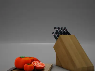 Tomatoes and Knifes 3D model