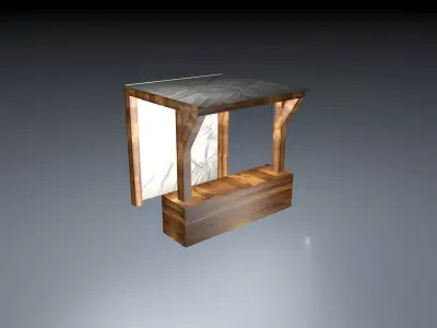 Medieval Market Stand Free low-poly 3D model