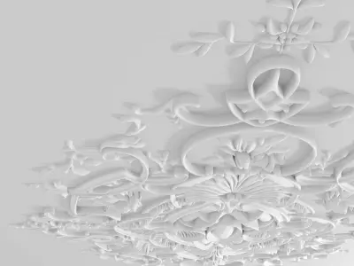 Auberlet Laurent Louis XV ceiling rosette 3D model