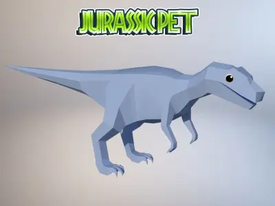 Allosaurus jurassic pet Low-poly 3D model