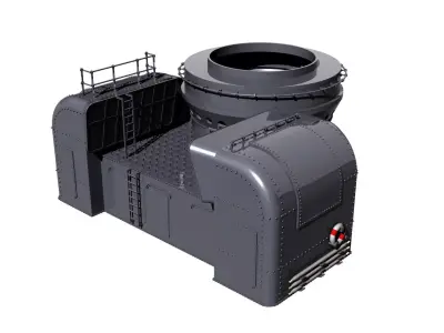 secondary gun barbet forward 3D print model