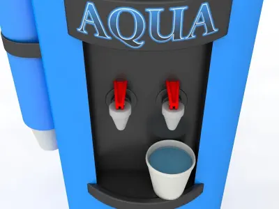 Whimsical Water Fountain Low-poly 3D model