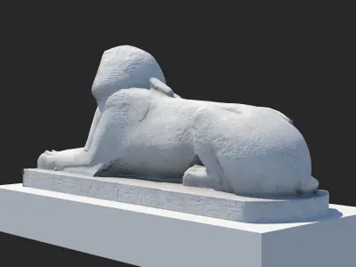 Crystal Palace Sphinx Low-poly 3D model