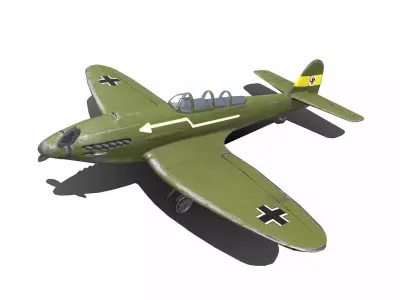 Heinkel He 112 German WW2 Fighter Plane Low-poly 3D model