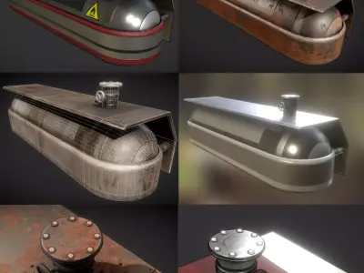 Fuel Tank Collection Low-poly 3D model