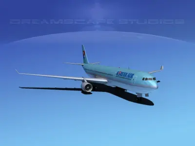 Airbus A330-300 Korean Air 3D model