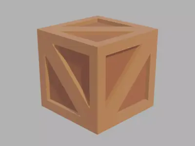 Low poly wooden box Free low-poly 3D model
