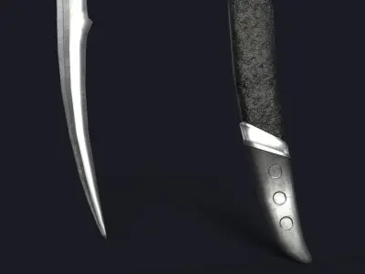 Elegant Scimitar Low-poly 3D model