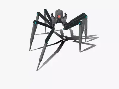 Spider bot v3 rigged and animated Low-poly 3D model