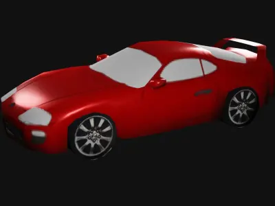 Toyota supra PS1 style Free low-poly 3D model