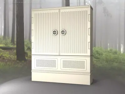 Electrical Distribution Cabinet 124 Low-poly 3D model