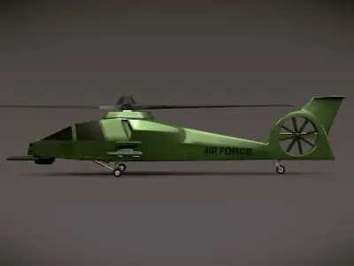 Army helicopter concept Low-poly 3D model