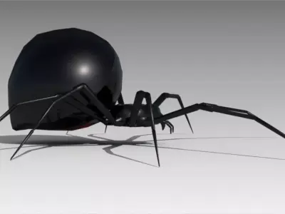 Black widow Low-poly 3D model