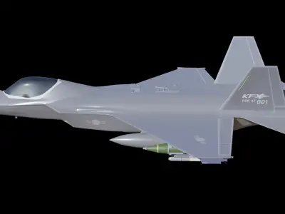 South Korea KAI KF-21 KFX Jet fighter blender 3D model